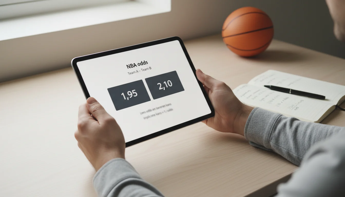 NBA-odds op een scherm met decimale quoteringen