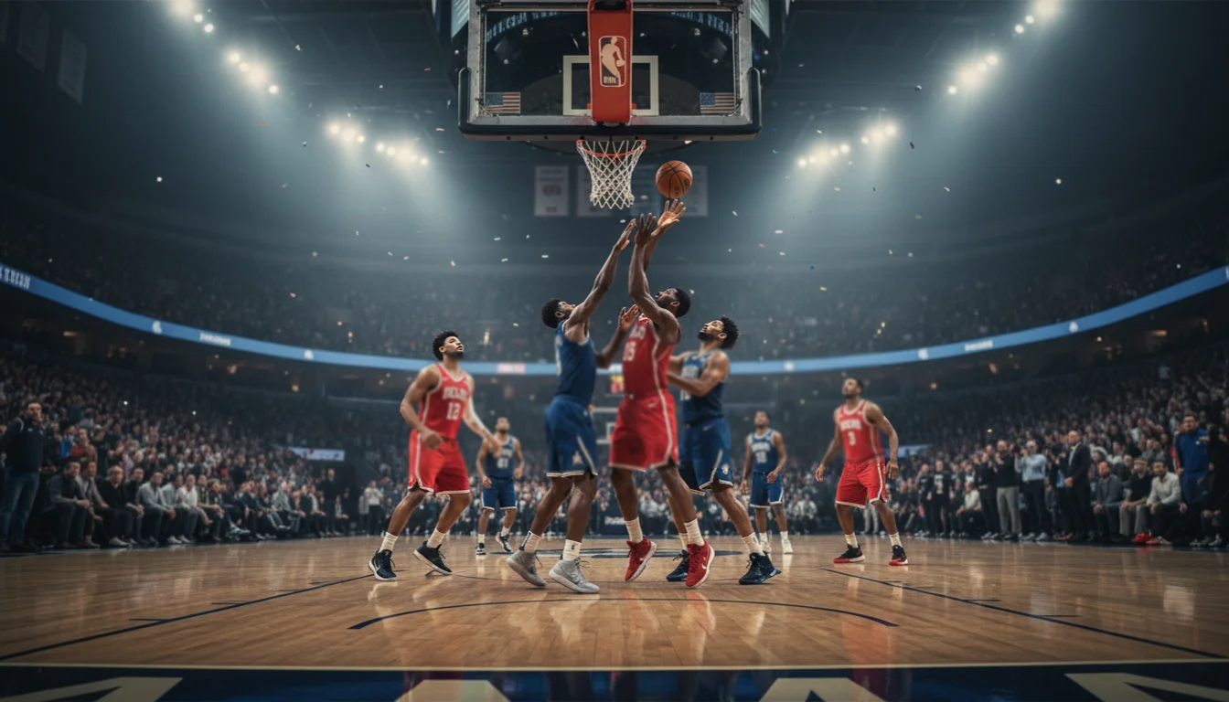 Intense NBA-playoff-wedstrijd in een uitverkochte arena